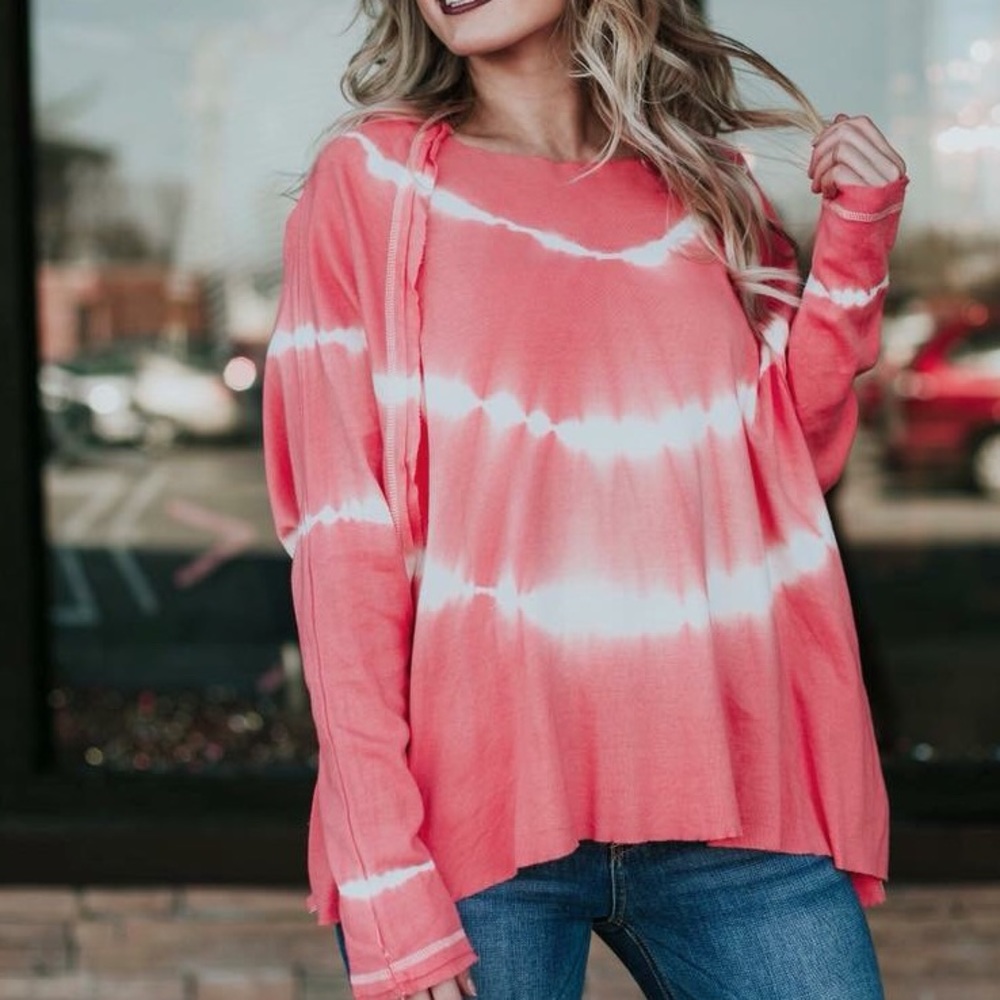 Pink&White Tie Dye long sleeve top